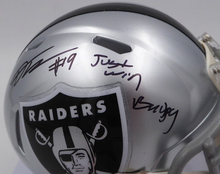 DJ D.J. Turner Signed Raiders Mini Helmet "Just Win Baby" Beckett #2W133211