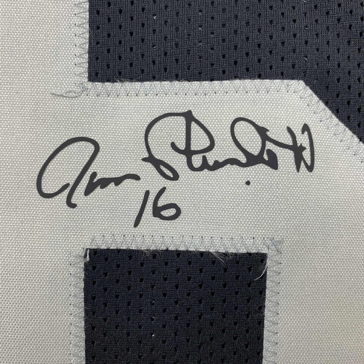 Facsimile Autographed Jim Plunkett Oakland Las Vegas Black Jersey Men XL