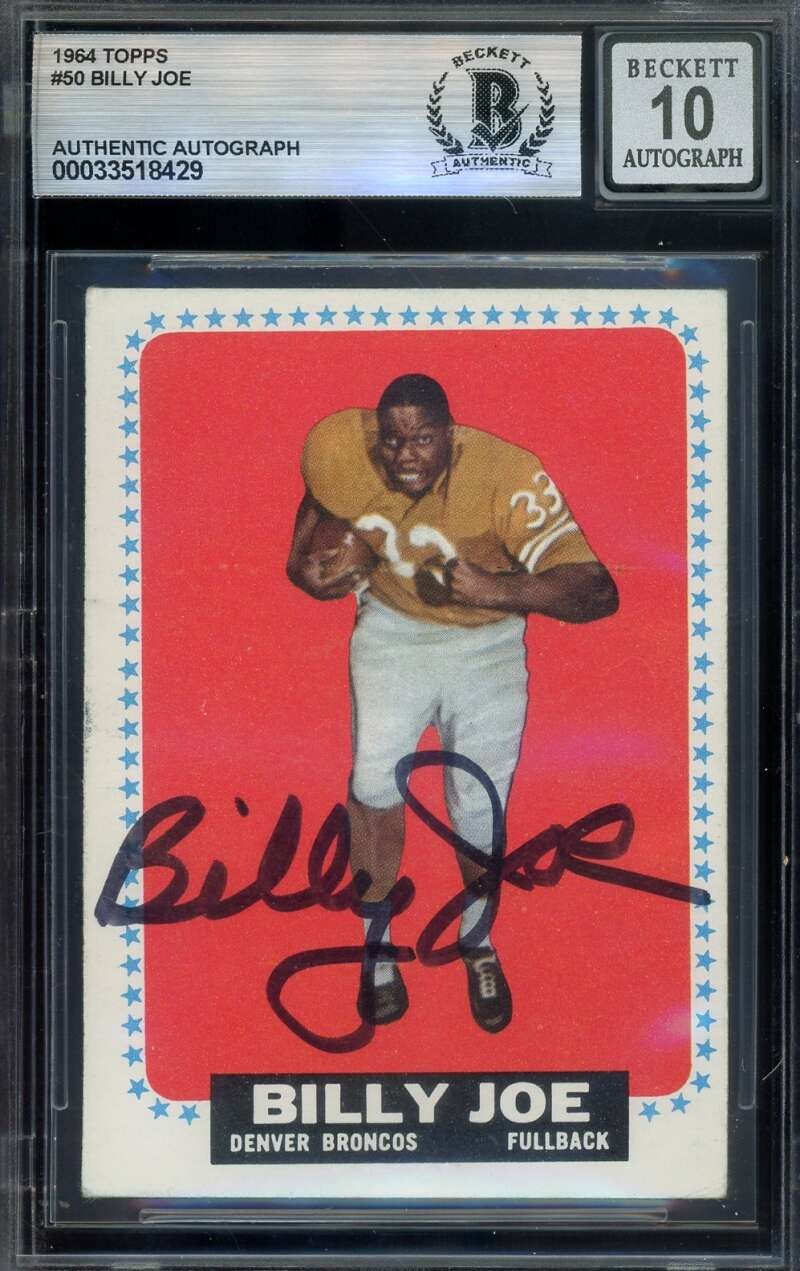 Billy Joe Gem Mint 10 Beckett BAS Signed 1964 Topps Rookie Autograph