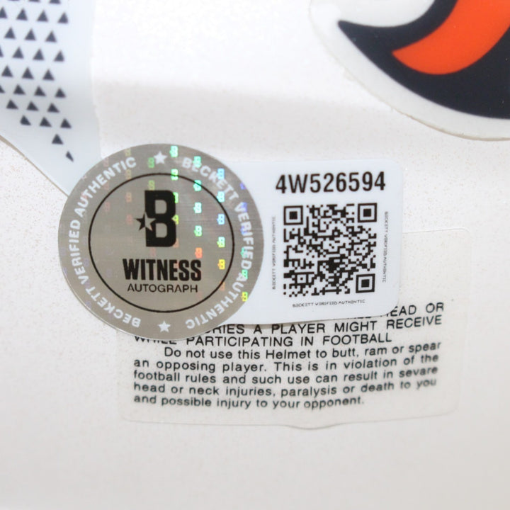 John Elway Autographed Denver Broncos 24 Alt Mini Helmet Beckett Witness 55216