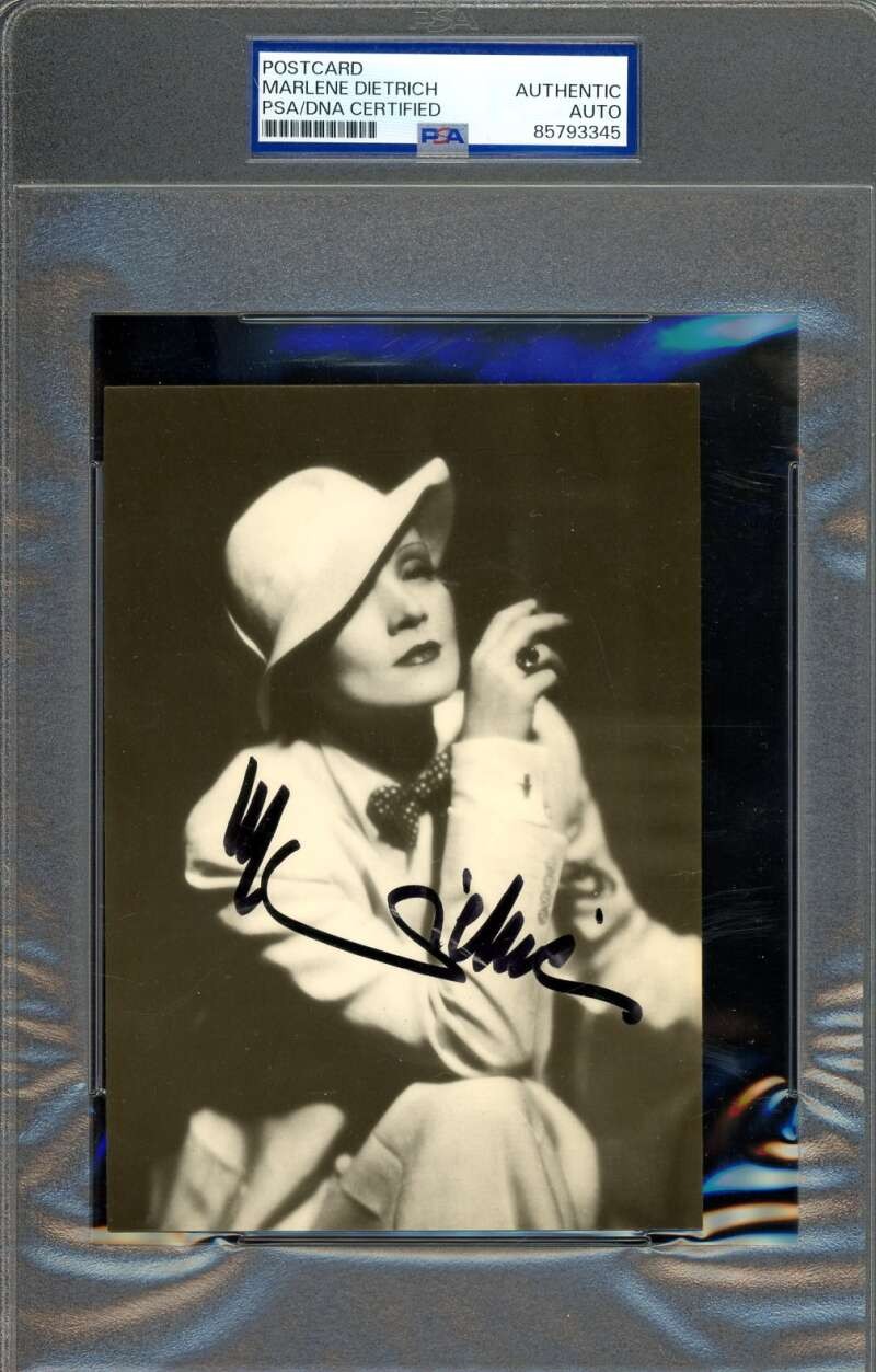 Marlene Dietrich PSA DNA Coa Signed Photo Postcard Autograph