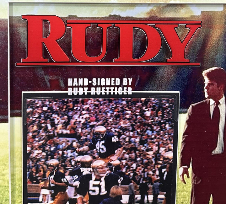 Rudy Ruettiger Signed 8x10 Framed Photo 3D Notre Dame #45 Autograph JSA COA