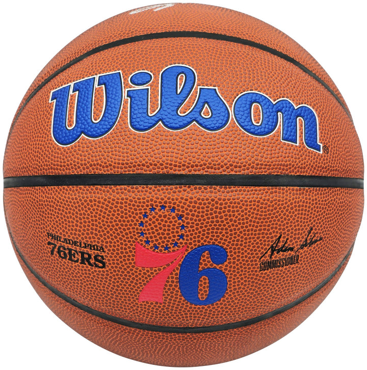 Allen Iverson Signed Philadelphia 76ers Logo Basketball Beckett Witness
