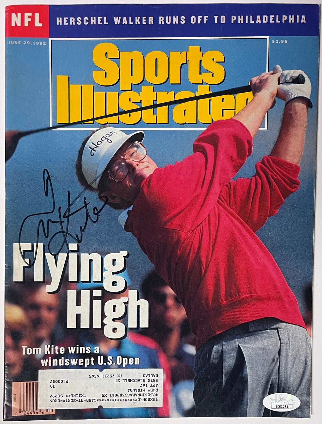 Tom Kite signed Sports Illustrated Full Magazine June 29, 1992- JSA #EE63251