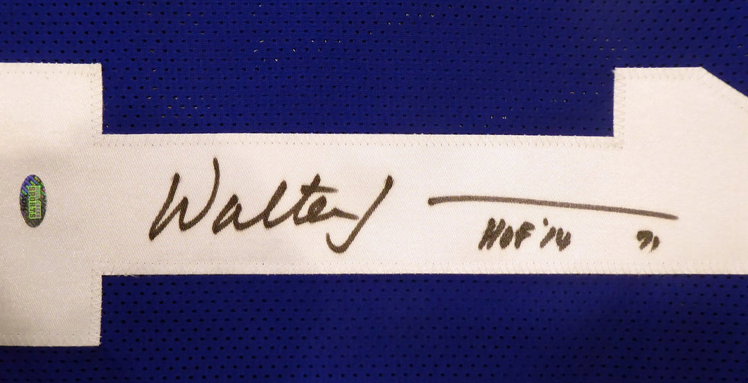 Seattle Seahawks Walter Jones Signed Blue Jersey "HOF '14" MCS Holo