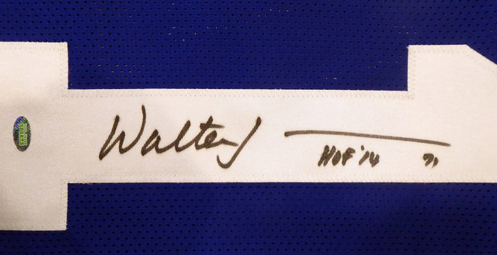 Seattle Seahawks Walter Jones Signed Blue Jersey "HOF '14" MCS Holo
