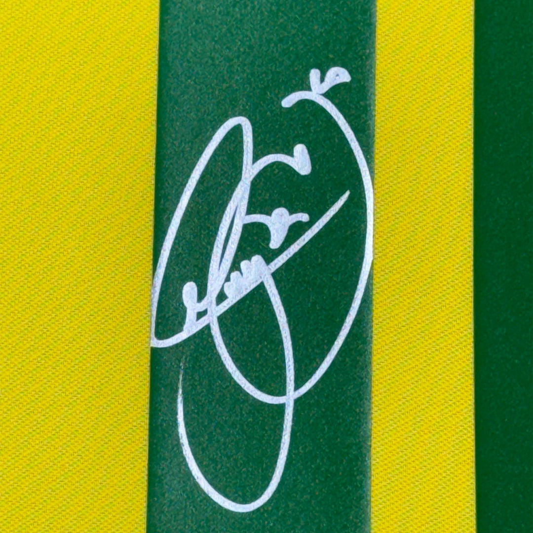 Framed Autographed/Signed Neymar Jr. 35x39 Brazil Soccer Jersey Beckett BAS COA