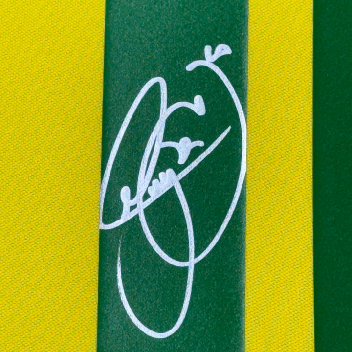 Framed Autographed/Signed Neymar Jr. 35x39 Brazil Soccer Jersey Beckett BAS COA