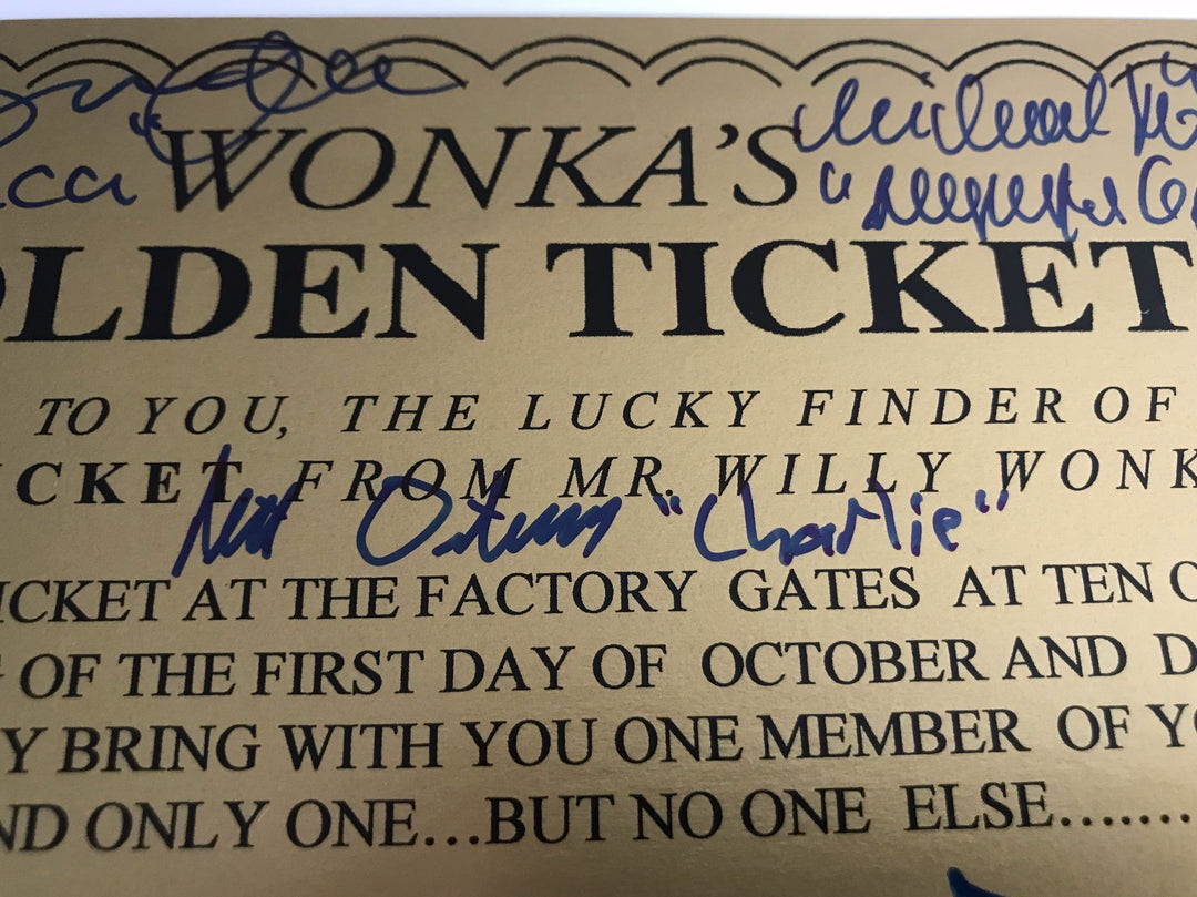 Willy Wonka All Kids x5 Signed Framed Golden Ticket JSA COA Autograph Movie Cast