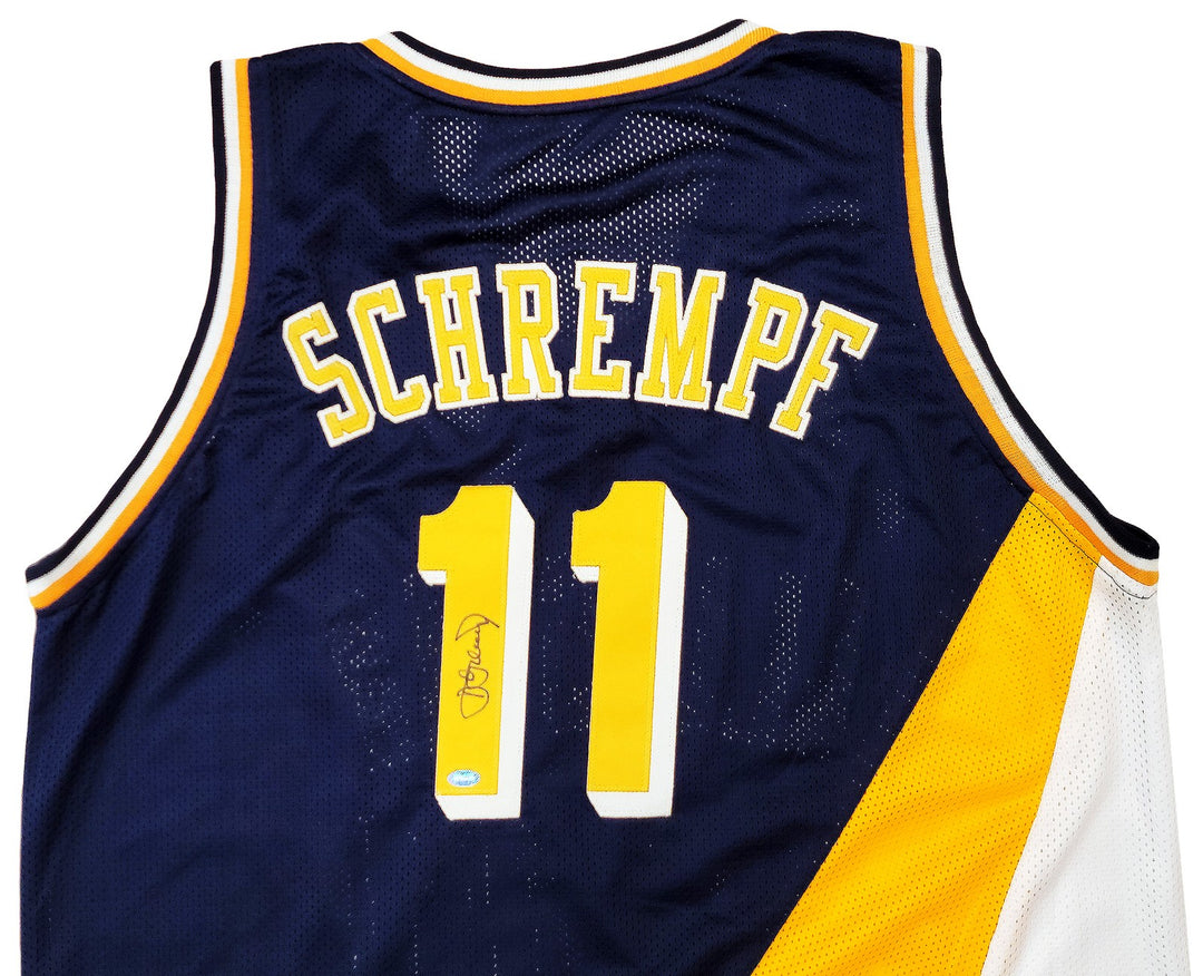 Indiana Pacers Detlef Schrempf Autographed Signed Blue Jersey MCS Holo