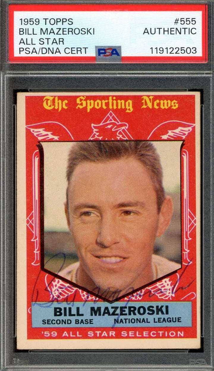 Bill Mazeroski PSA DNA  Vintage Signed 1959 Topps All Star Autograph