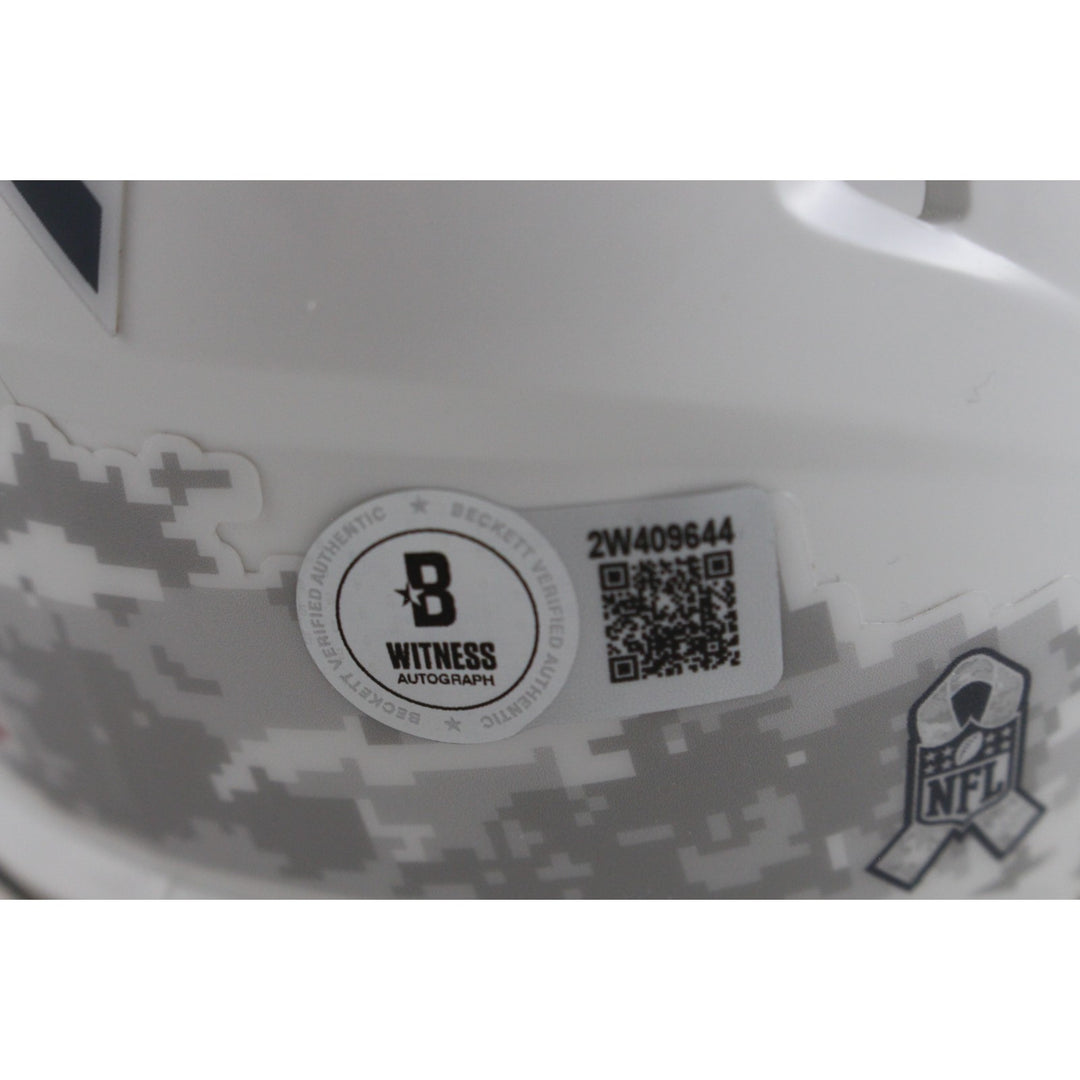 Tony Dorsett Autographed Dallas Cowboys 24 STS Mini Helmet Beckett Witness 49217