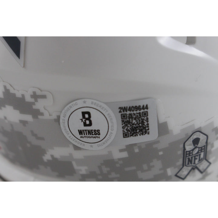 Tony Dorsett Autographed Dallas Cowboys 24 STS Mini Helmet Beckett Witness 49217