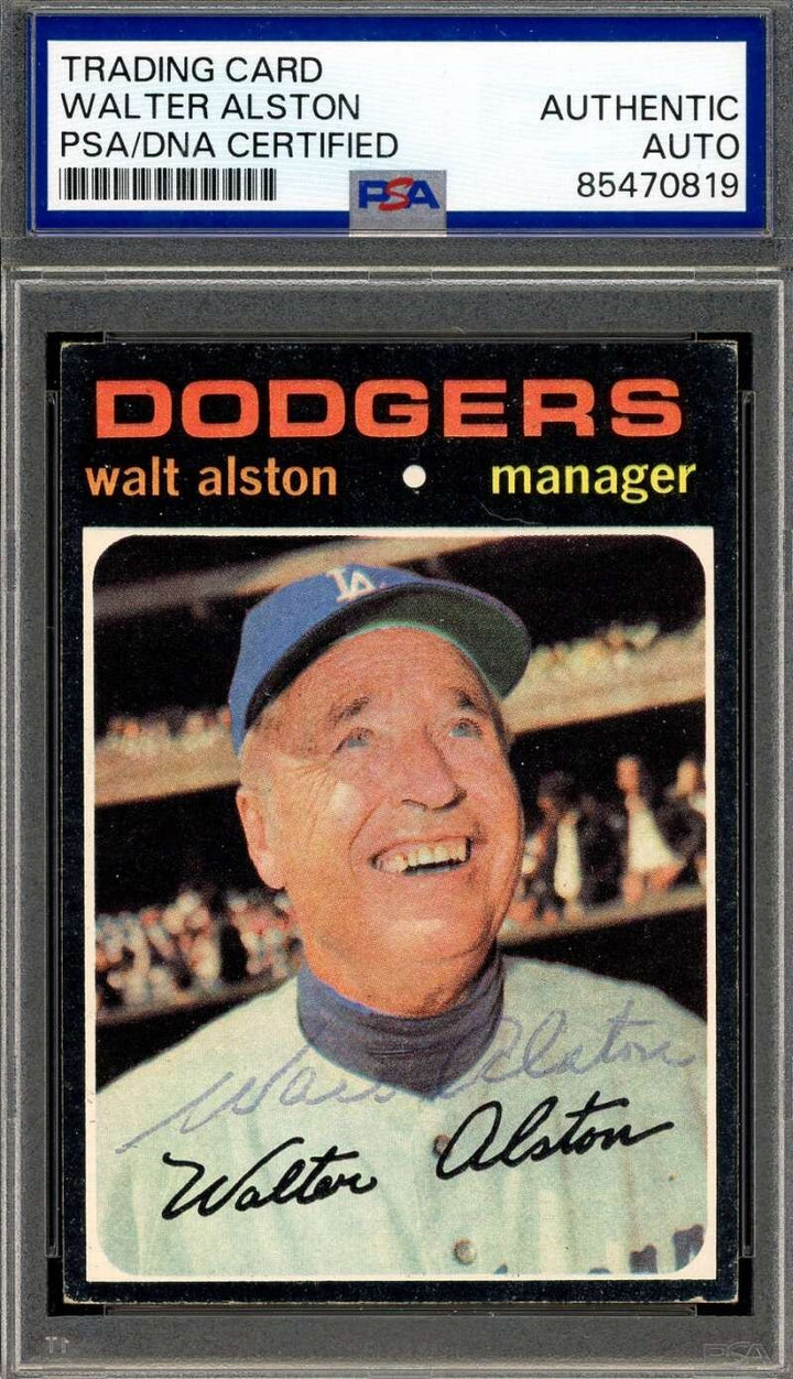 Walter Alston PSA DNA Vintage Signed 1971 Topps Autograph