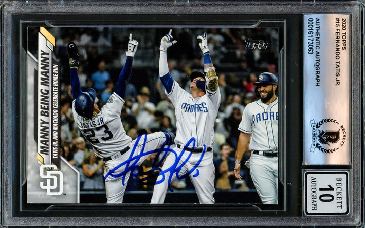 Fernando Tatis Jr. Signed 2020 Topps Card #15 San Diego Padres Auto 10 Beckett