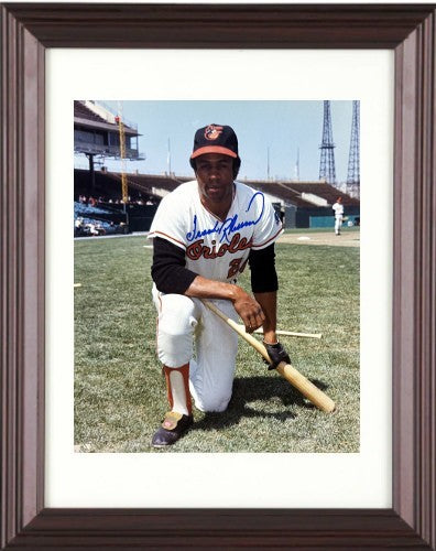 Frank Robinson signed Baltimore Orioles MLB 8x10 Photo imperfect Mahogany- COA