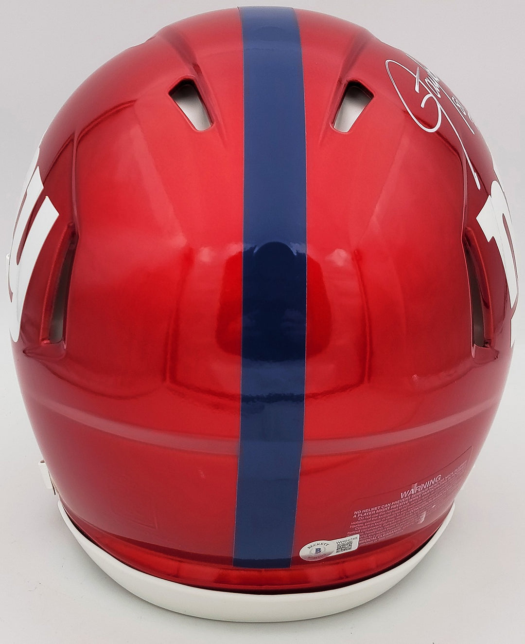 Lawrence Taylor Saquon Barkley Auto Giants Flash Red Full Auth Helmet ROY BAS