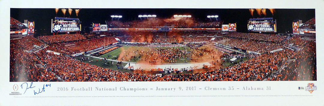 Deshaun Watson Signed 13x40 Pano Photo Clemson Tigers 2016 National Champs Tear