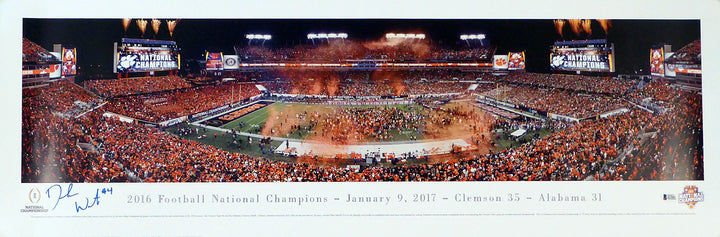 Deshaun Watson Signed 13x40 Pano Photo Clemson Tigers 2016 National Champs Tear