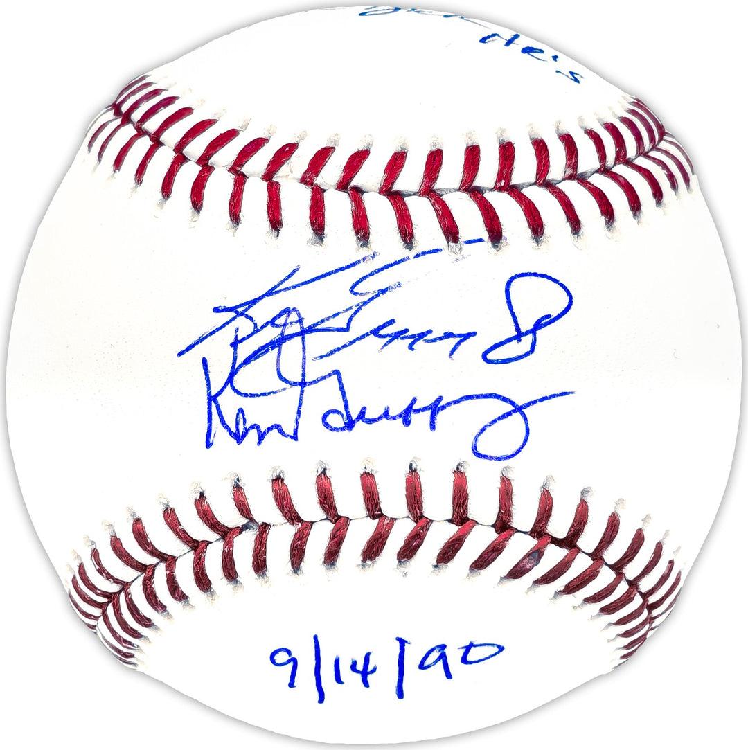 Ken Griffey Jr. & Sr. Signed MLB Baseball Mariners Back To Back HR 9/14/90 BAS