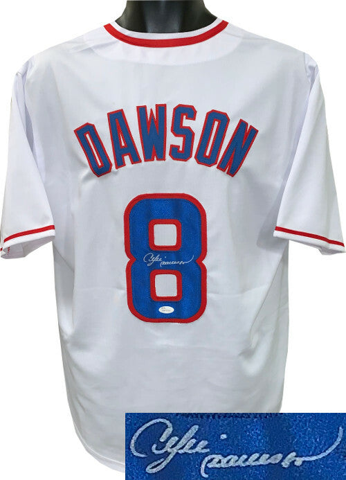 Andre Dawson signed White TB Custom Stitched Baseball Jersey XL- JSA ITP Holo