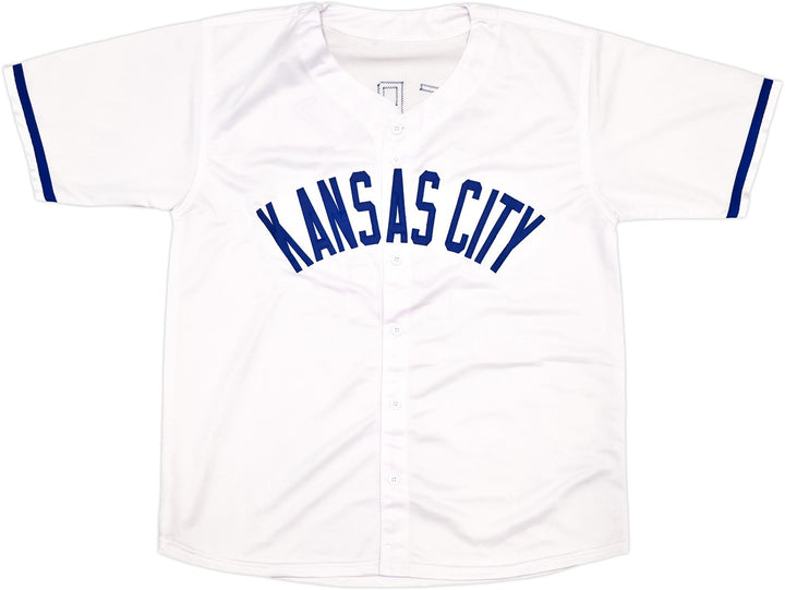 Kansas City Royals Salvador Perez Signed White Jersey Beckett BAS