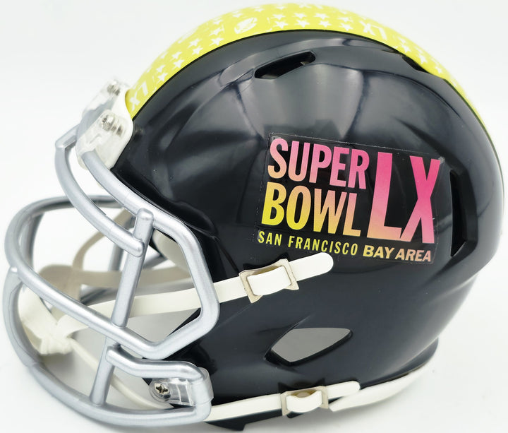 Sam Darnold Signed Seahawks Black SB LX Logo Speed Mini Helmet Beckett Witness