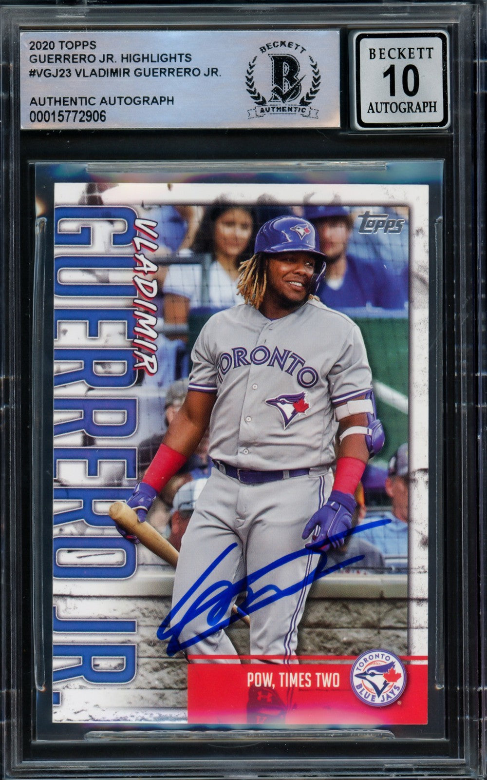 Vladimir Guerrero Jr. Signed 2020 Topps Highlights Card VGJ-23 Sig 10 Beckett