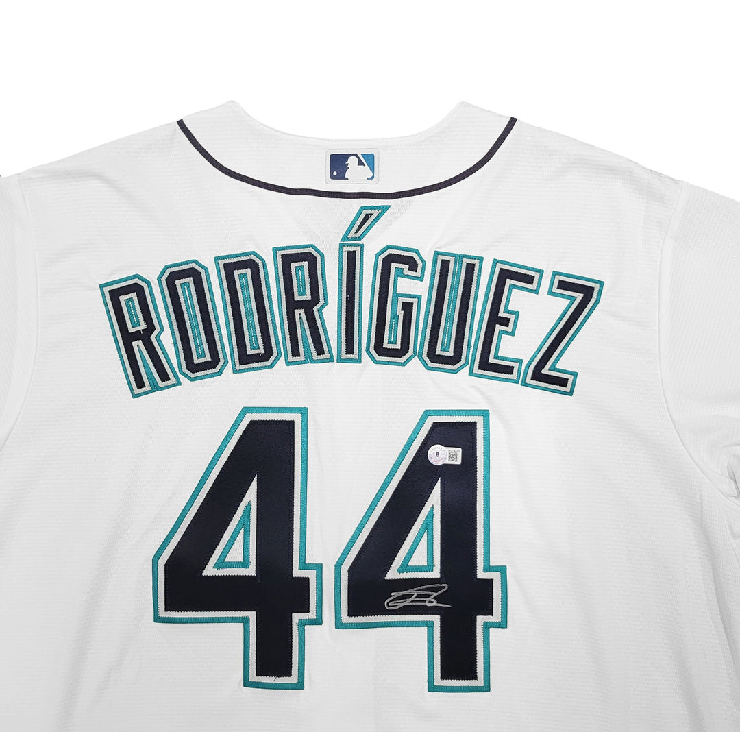 Seattle Mariners Julio Rodriguez Signed White Nike Jersey Size XL Beckett