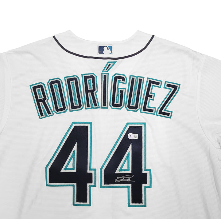 Seattle Mariners Julio Rodriguez Signed White Nike Jersey Size XL Beckett