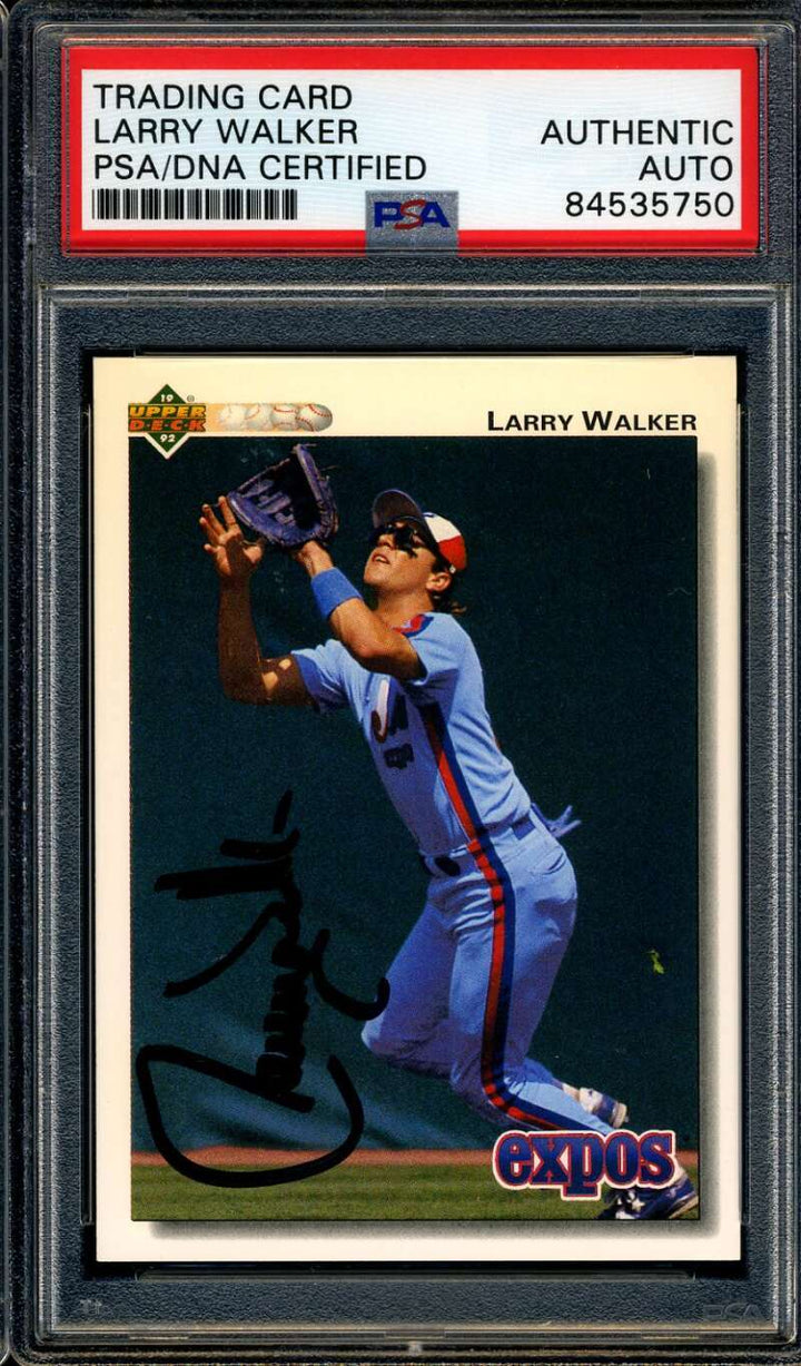 Larry Walker PSA DNA Cert Signed 1992 Upper Deck Autograph