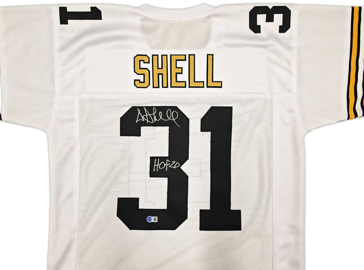 Pittsburgh Steelers Donnie Shell Signed White Jersey "HOF 20" Beckett Witness