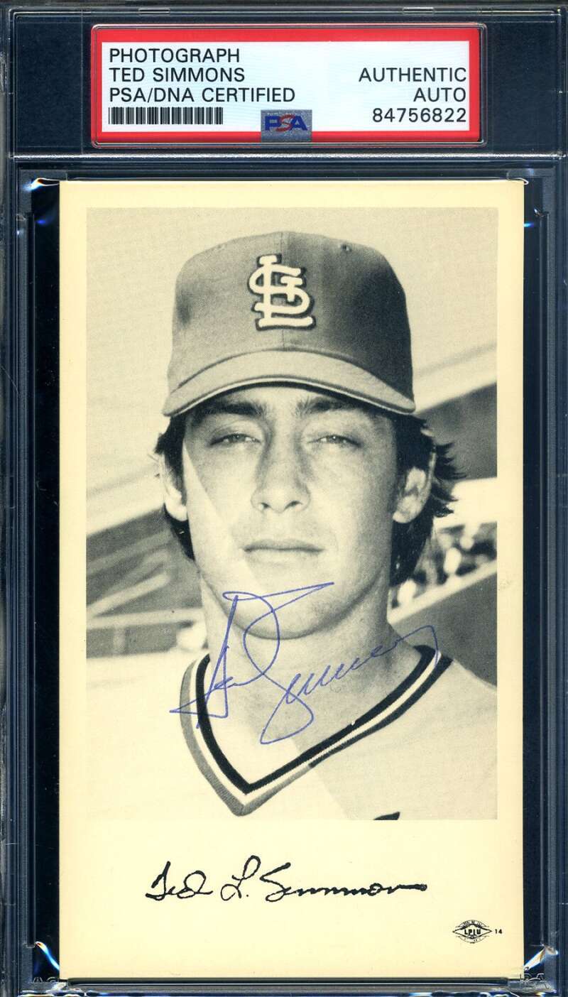 Ted Simmons PSA DNA Signed Photo Autograph Team Issued Cardinals