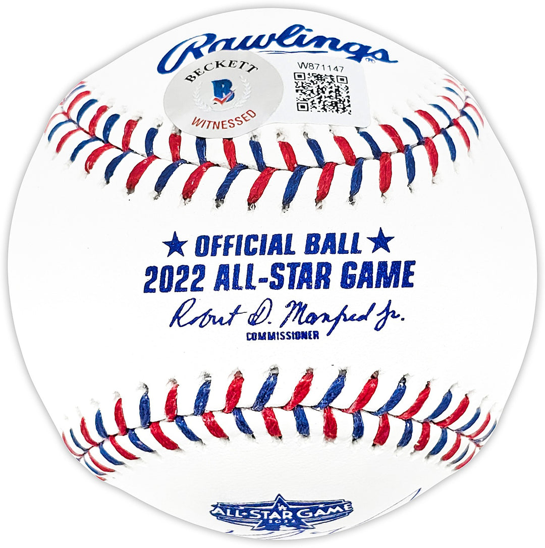 Kyle Tucker Signed 2022 ASG Logo MLB Game Baseball Cubs Astros Beckett Wit