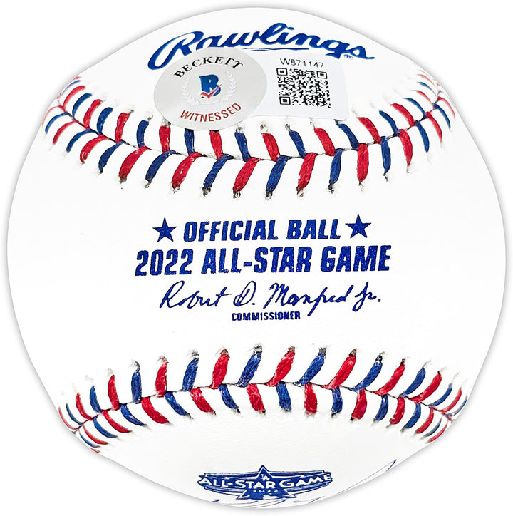 Kyle Tucker Signed 2022 ASG Logo MLB Game Baseball Cubs Astros Beckett Wit