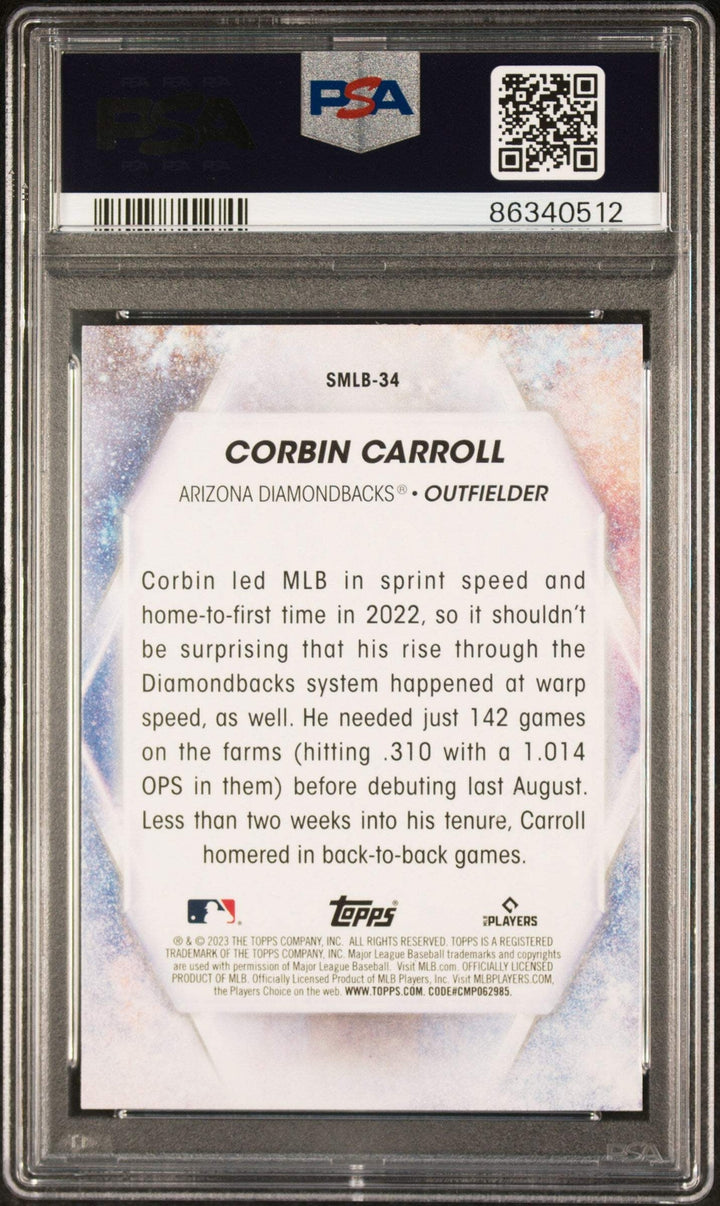 Graded 2023 Topps Corbin Carroll #SMLB34 Stars of MLB RC Baseball Card PSA 10