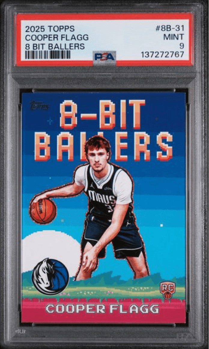 Graded 2025 Topps Cooper Flagg #8B-31 8 Bit Ballers Rookie Card PSA 9
