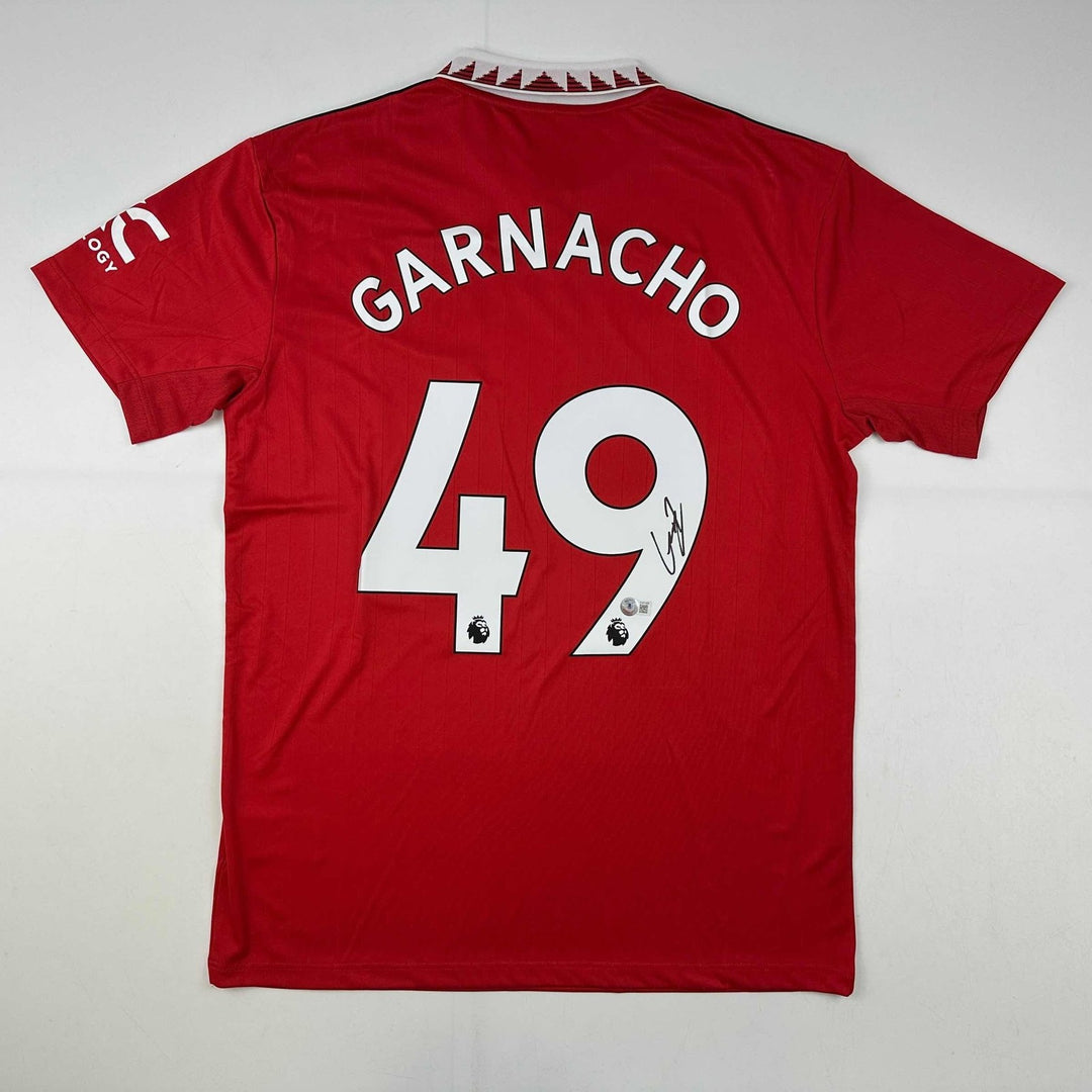 Autographed/Signed Alejandro Garnacho Manchester United Red Jersey BAS COA
