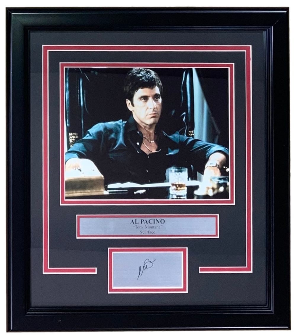 Al Pacino Framed 8x10 Scarface Tony Montana Photo w/ Laser Engraved Signature