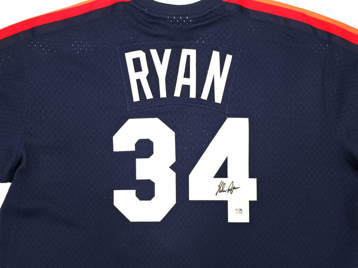 Houston Astros Nolan Ryan Signed Blue Mitchell & Ness Cooperstown Collection