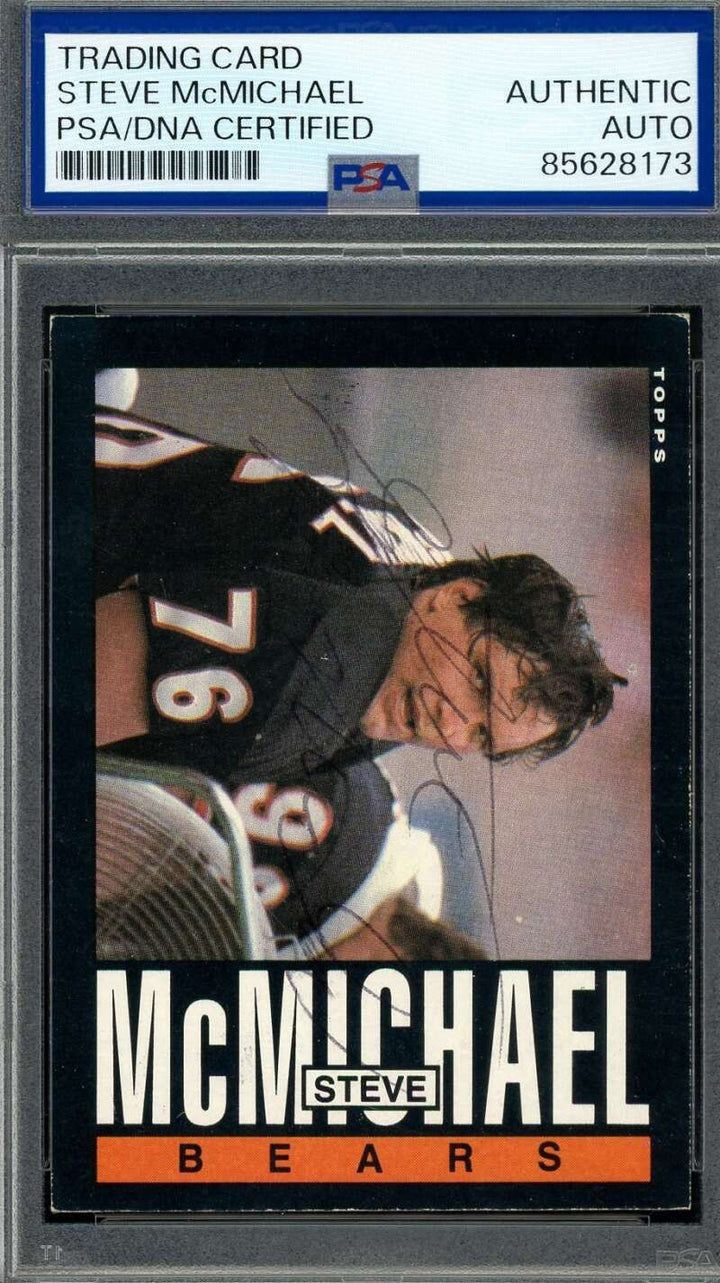 Steve McMichael PSA DNA Vintage Signed 1985 Topps Rookie Autograph Bears