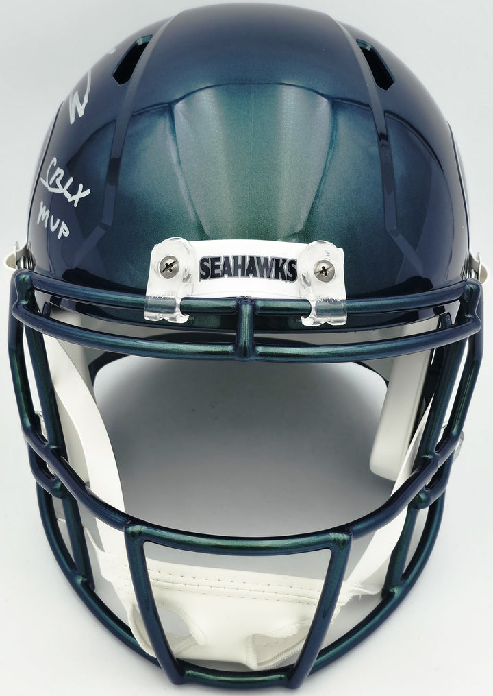 Kenneth Walker III Auto Seahawks Metallic Green Full Sz Rivalry Speed Rep