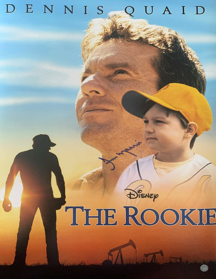 Jim Morris signed 2002 Disney The Rookie Movie 11X14 Photo- AWM Hologram D.Quaid