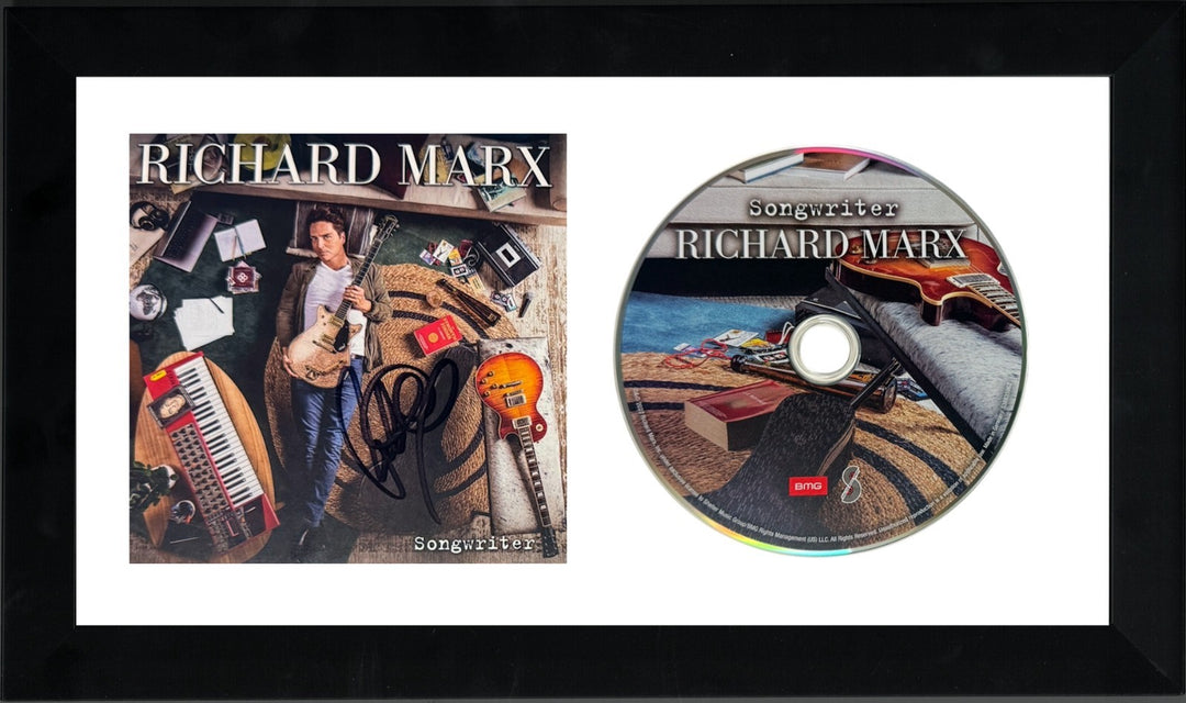 Richard Marx signed 2024 Songwriter 4.75x4.75 Art Card/CD FRAMED 6.5x12 - COA
