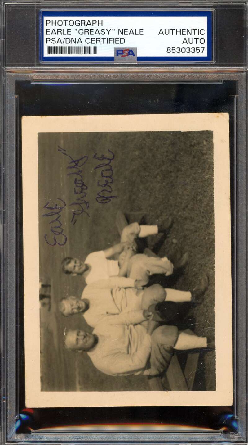 Earle Greasy Neale PSA DNA Signed Vintage 3x5 Original Photo Autograph