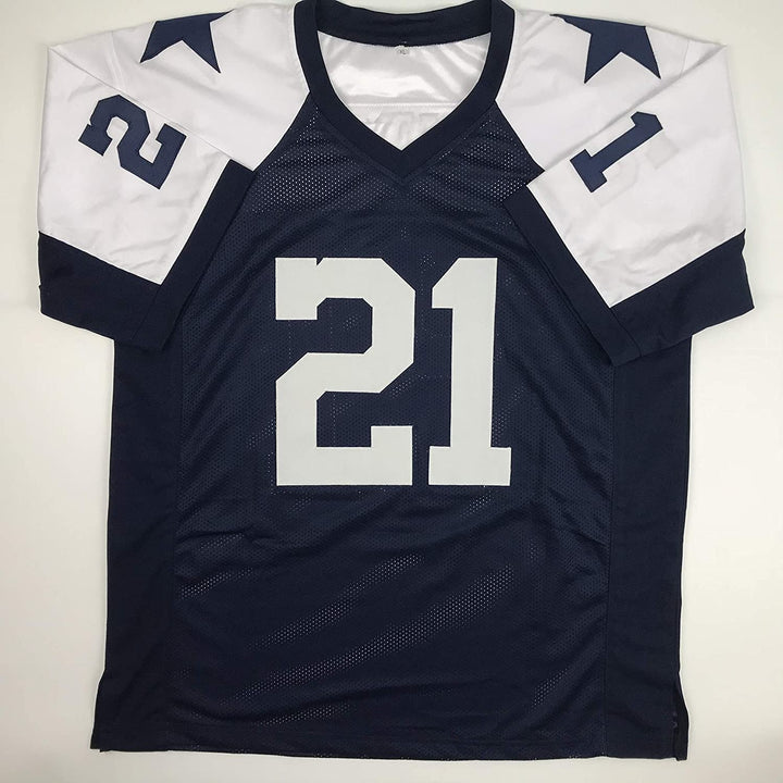 Autographed/Signed Deion Sanders Dallas Thanksgiving Day Jersey JSA COA