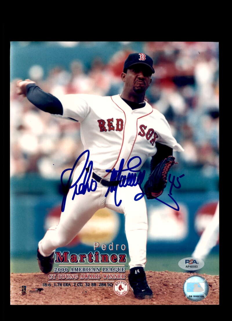 Pedro Martinez PSA DNA Signed 8x10 Photo Autographed Red Sox