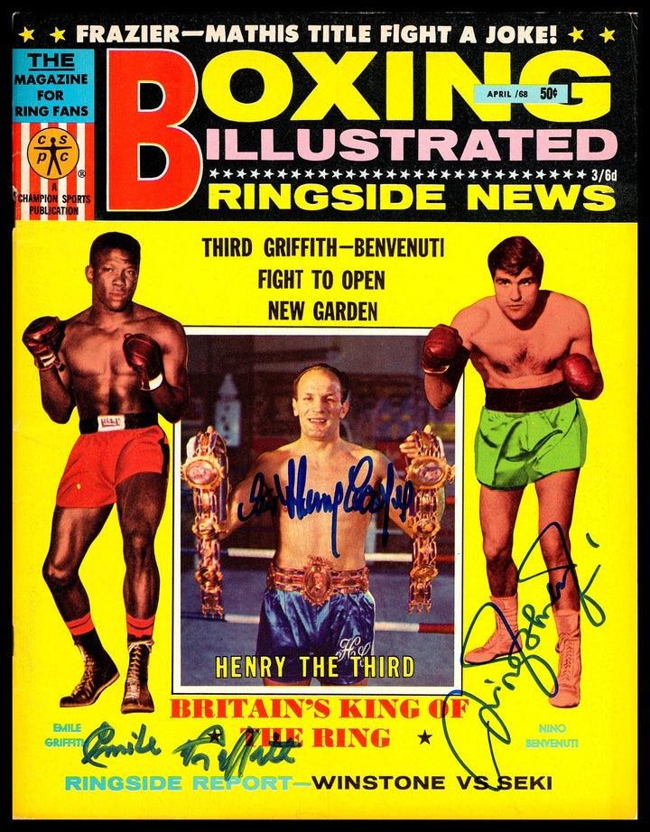 Henry Cooper Emile Griffith Benvenuti Auto Boxing Illustrated Magazine Beckett