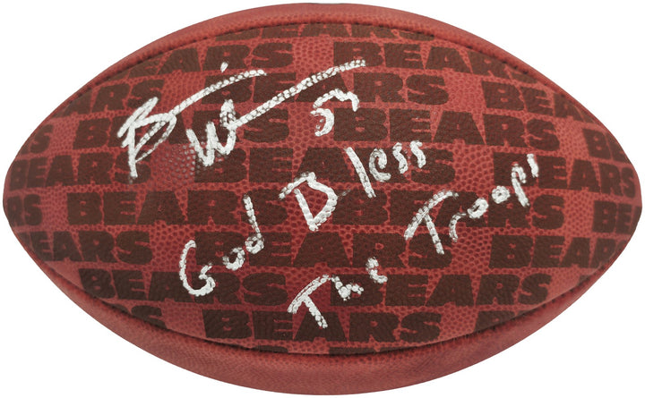 Brian Urlacher Signed Chicago Bears NFL Leather Chicago Bears Logo Football