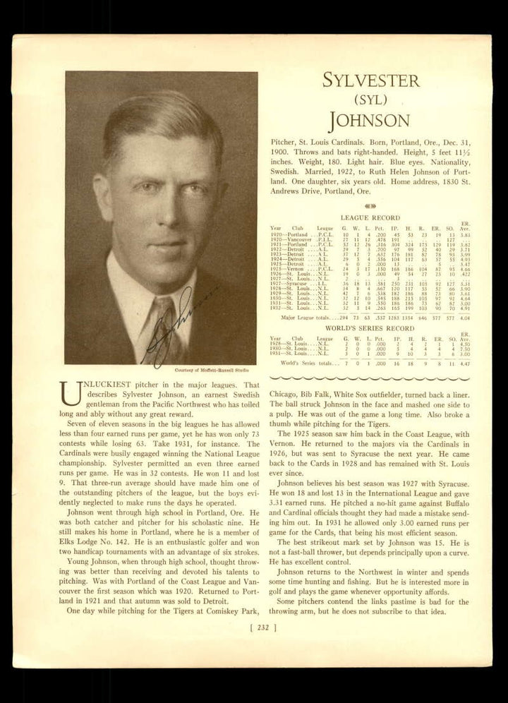 Si & Syl Johnson JSA Coa Signed by 2 9x11 1933 Whos Who Page Autograph